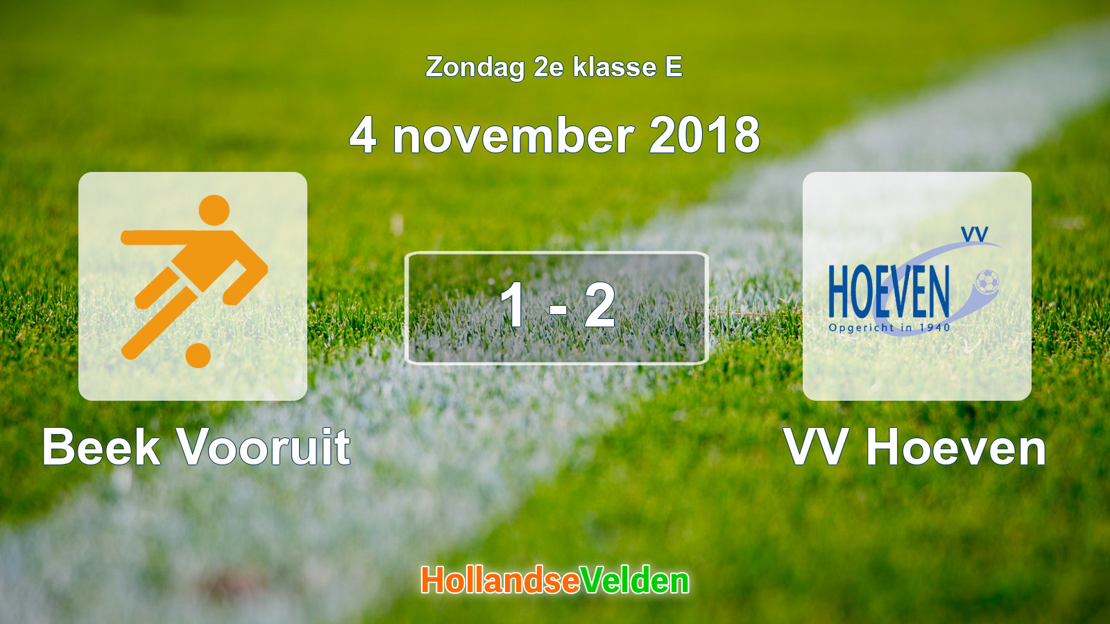Gespeelde wedstrijd: Beek Vooruit - VV Hoeven 1 - 2 (4 november 2018)