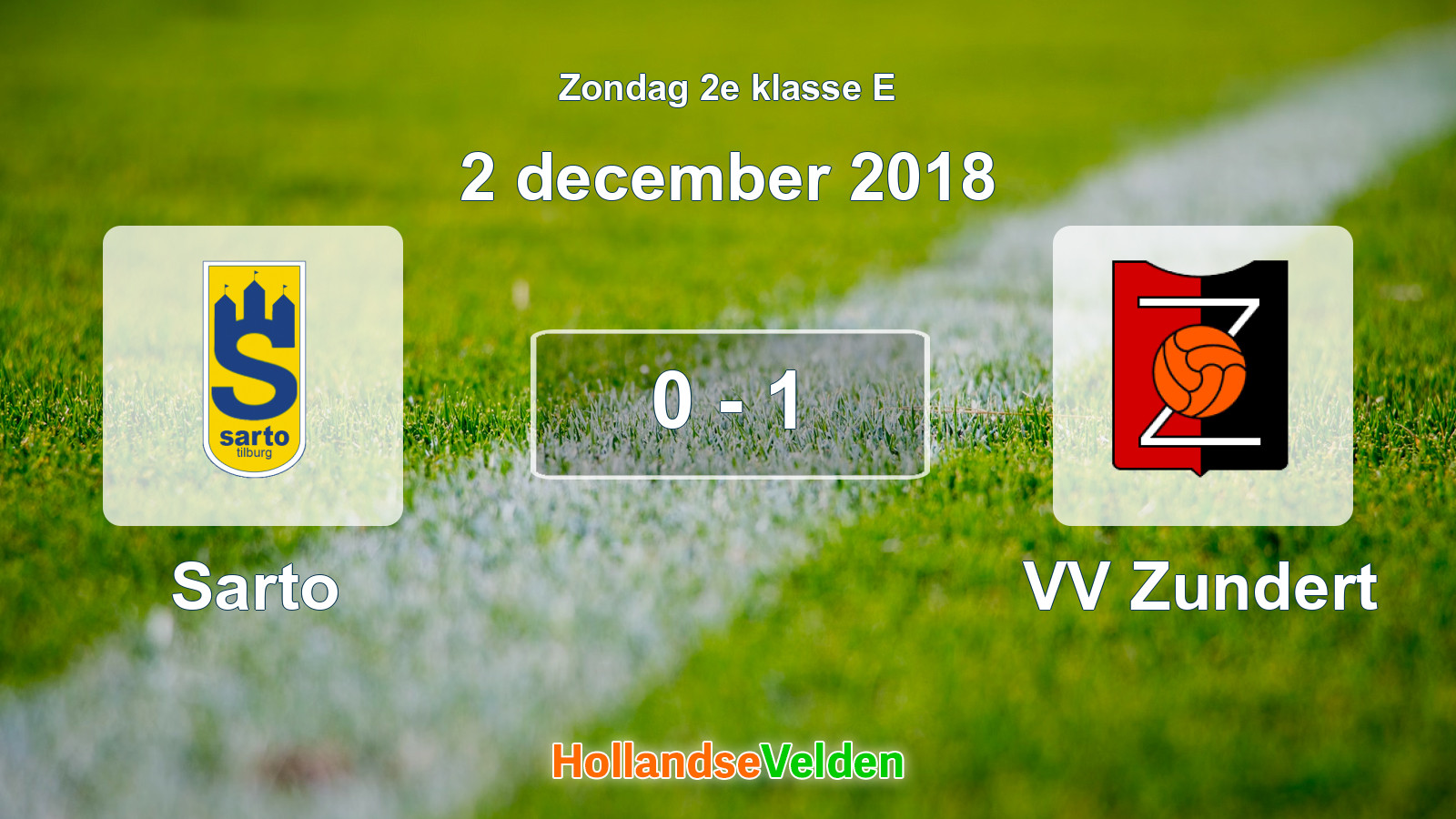 Gespeelde wedstrijd: Sarto - VV Zundert 0 - 1 (2 december 2018)