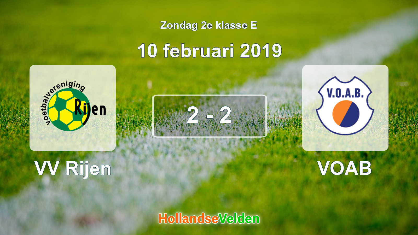 Gespeelde wedstrijd: VV Rijen - VOAB 2 - 2 (10 februari 2019)