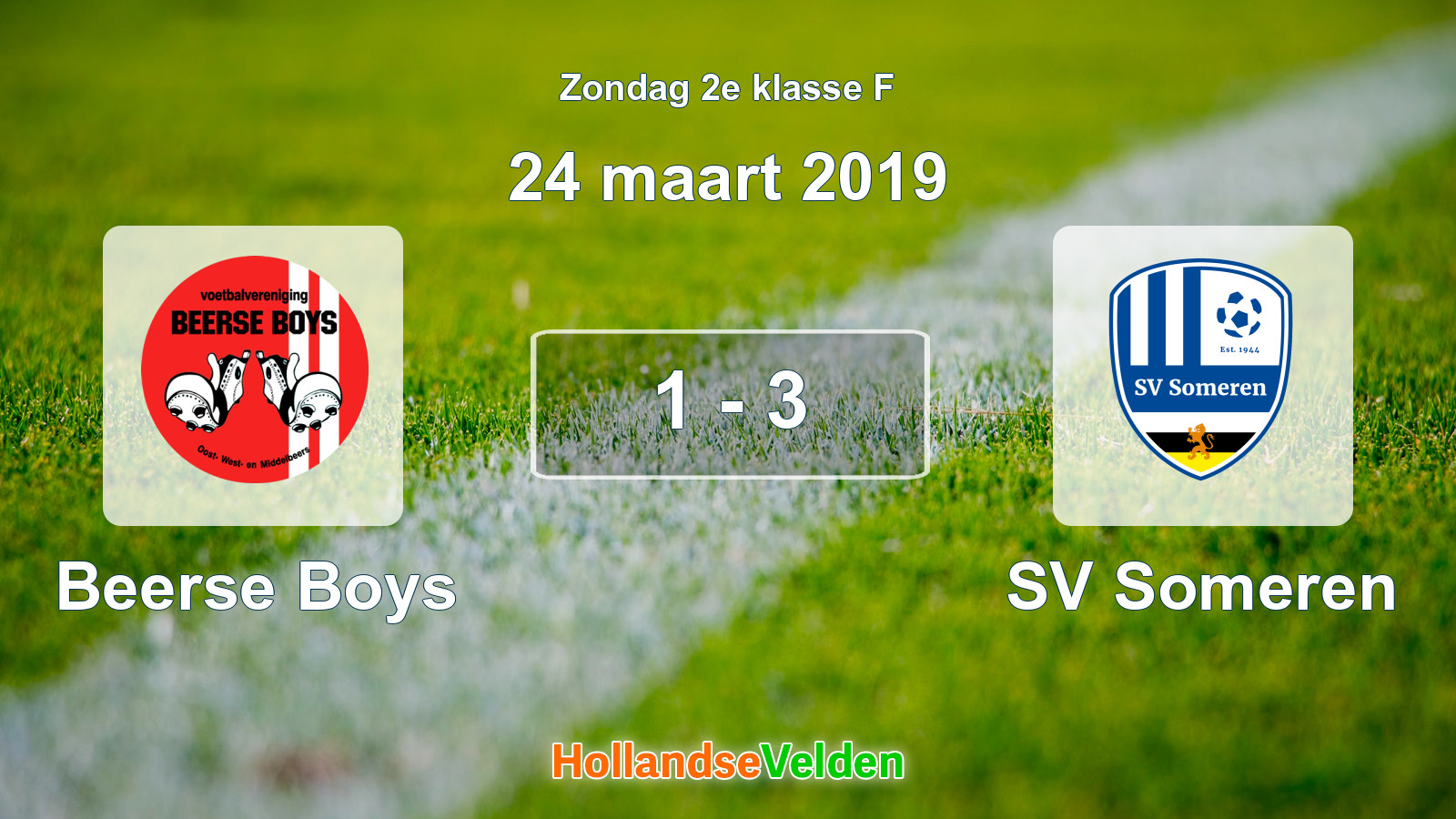 Gespeelde wedstrijd: Beerse Boys - SV Someren 1 - 3 (24 maart 2019)