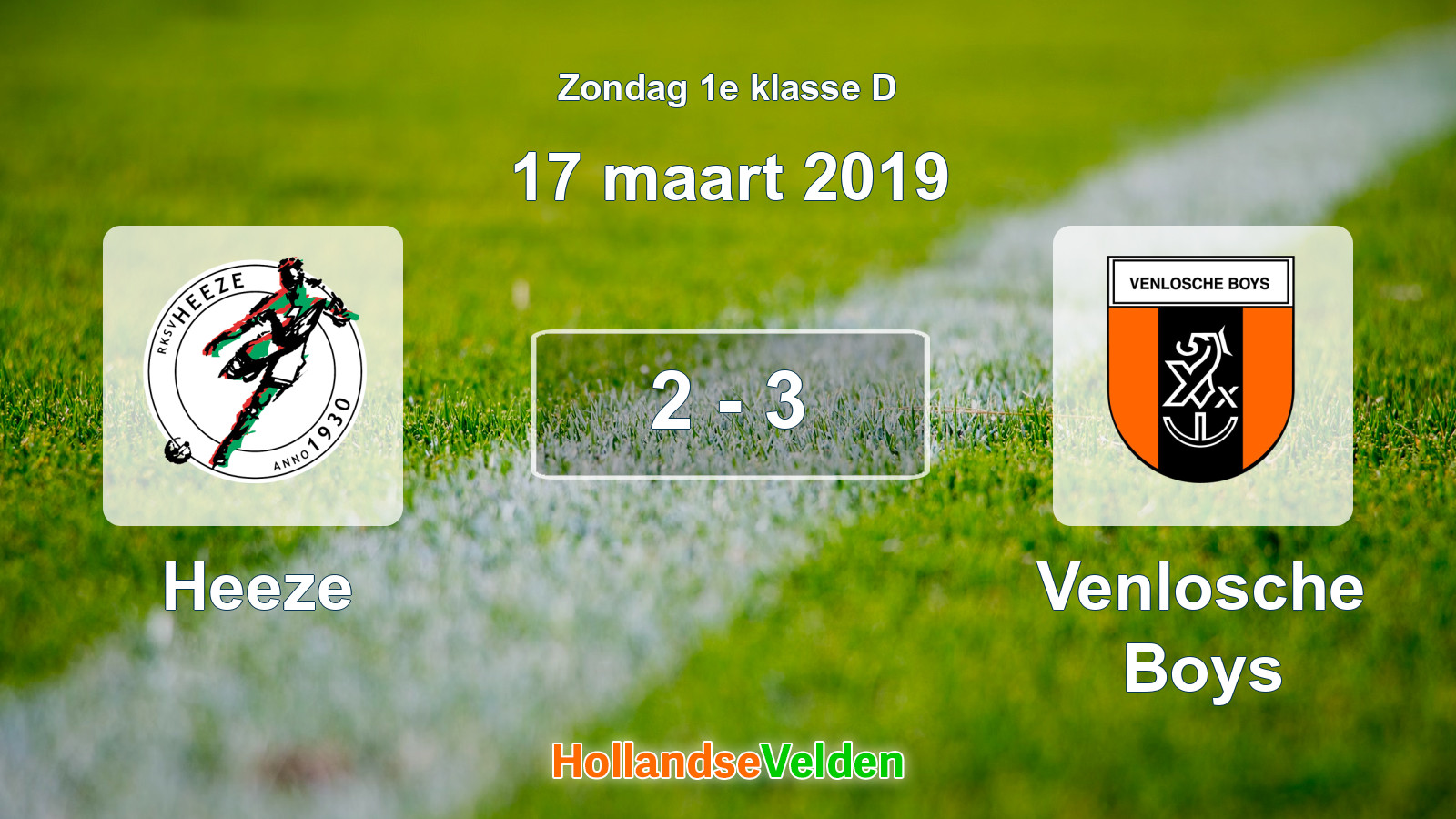Gespeelde wedstrijd: Heeze - Venlosche Boys 2 - 3 (17 maart 2019)