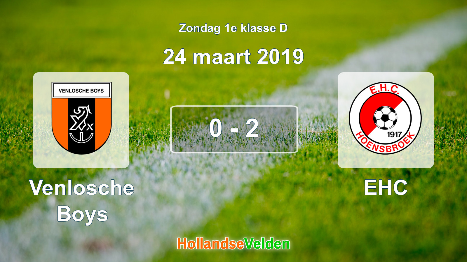 Gespeelde wedstrijd: Venlosche Boys - EHC 0 - 2 (24 maart 2019)