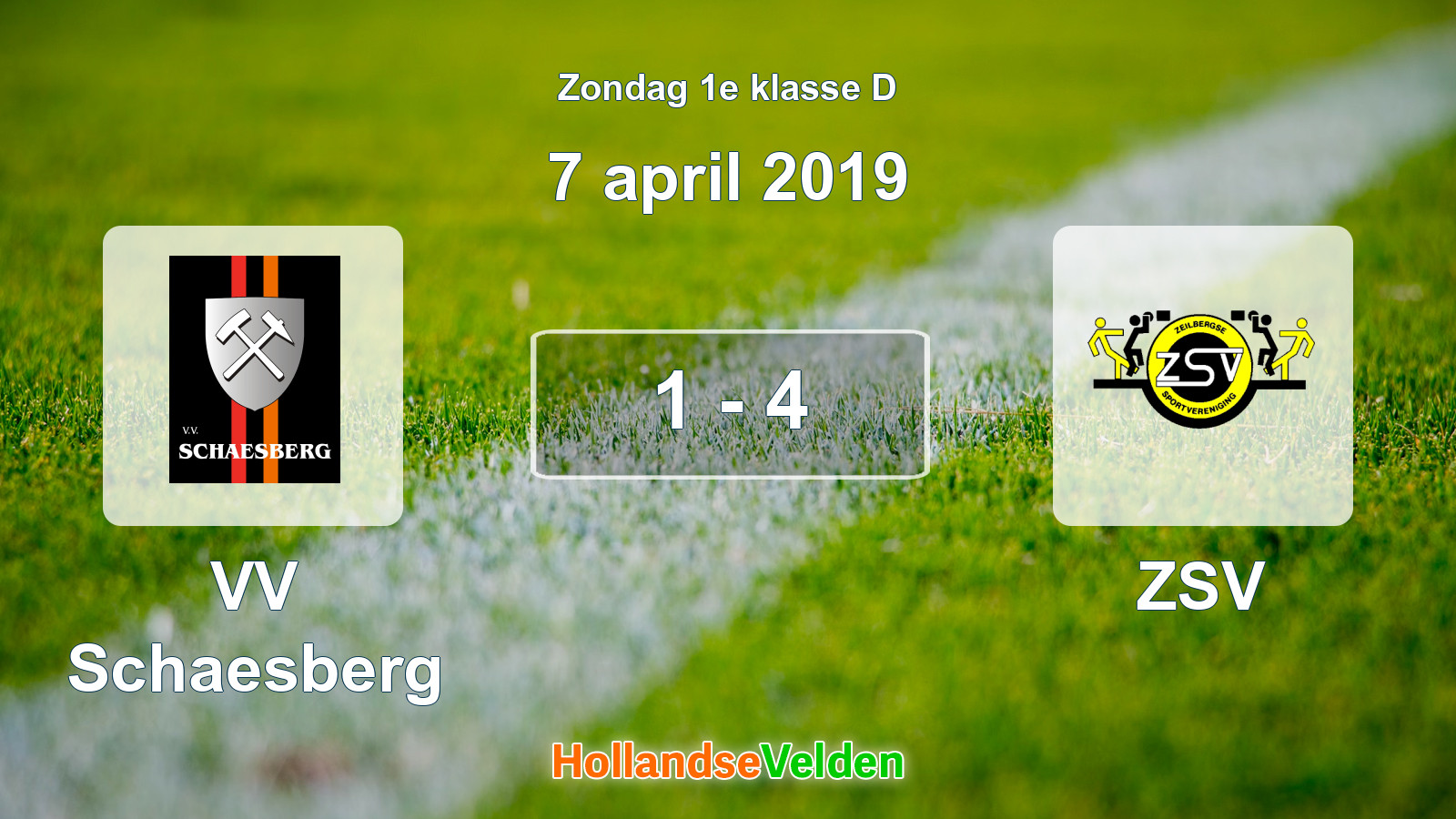 Gespeelde wedstrijd: VV Schaesberg - ZSV 1 - 4 (7 april 2019)