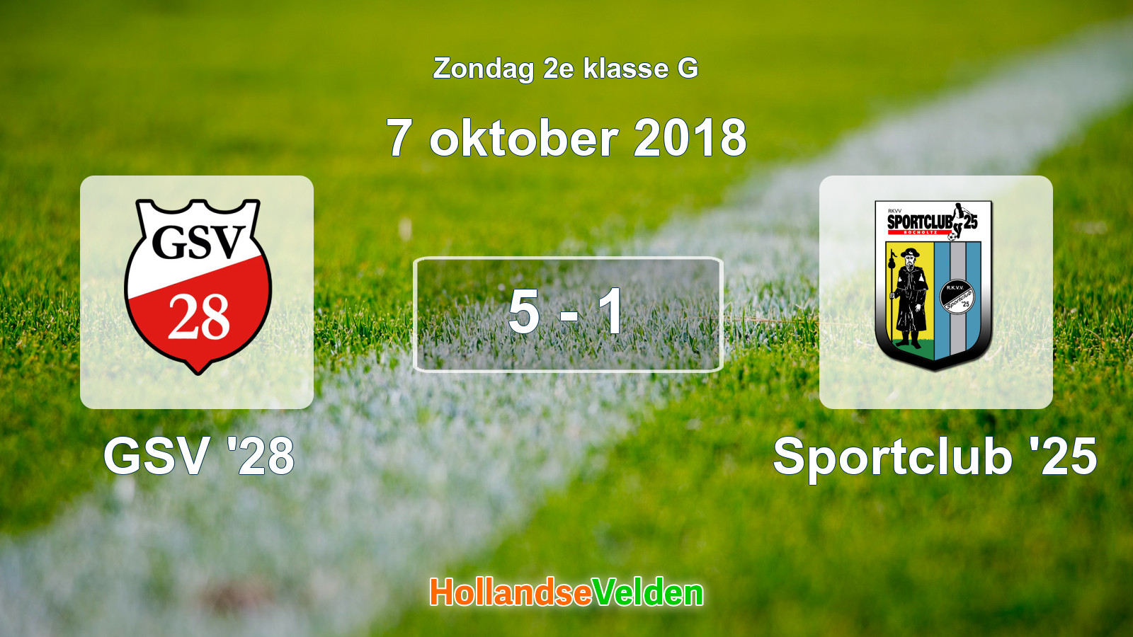 Gespeelde wedstrijd: GSV '28 - Sportclub '25 5 - 1 (7 oktober 2018)