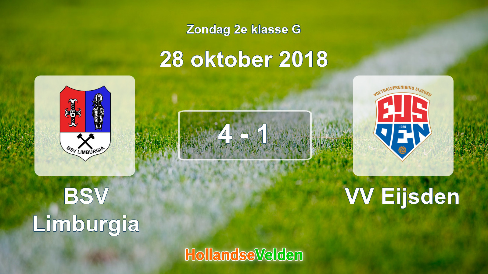 Gespeelde wedstrijd: BSV Limburgia - VV Eijsden 4 - 1 (28 oktober 2018)