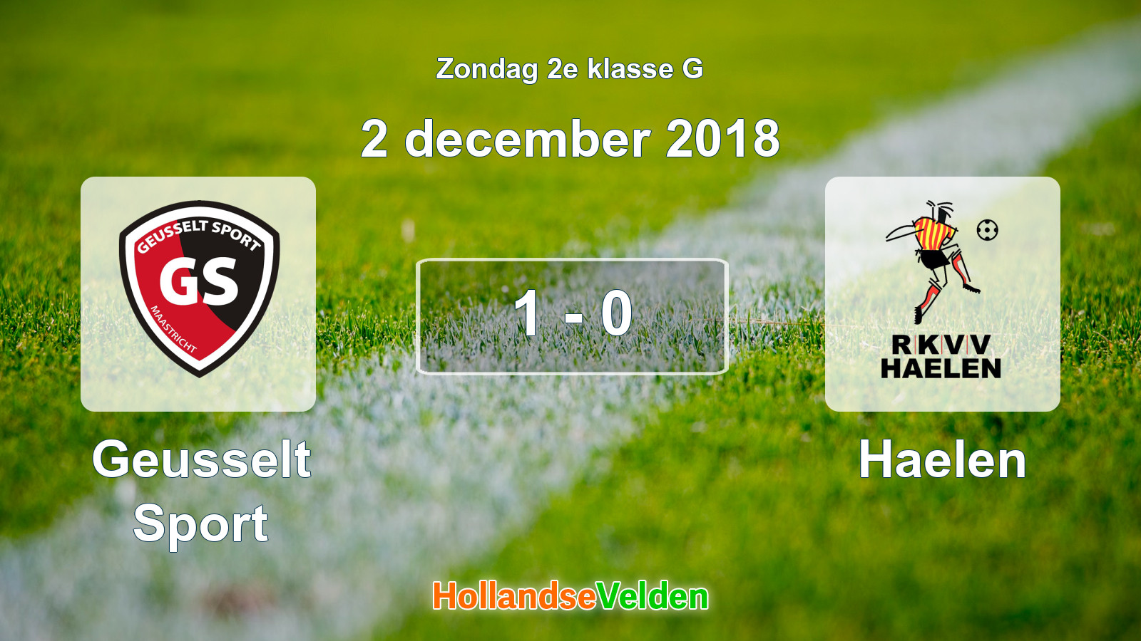 Gespeelde wedstrijd: Geusselt Sport - Haelen 1 - 0 (2 december 2018)