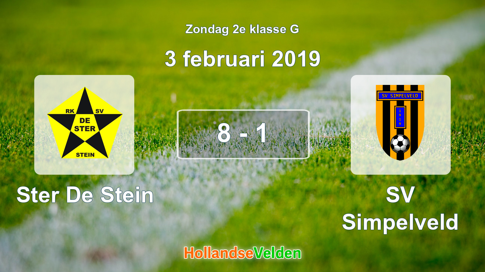 Gespeelde wedstrijd: Ster De Stein - SV Simpelveld 8 - 1 (3 februari 2019)