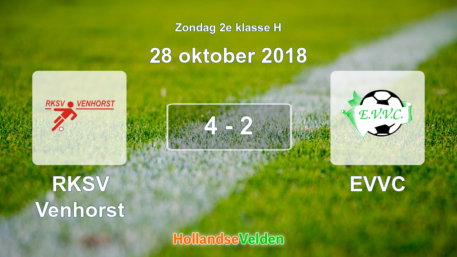 Gespeelde wedstrijd: RKSV Venhorst - EVVC 4 - 2 (28 oktober 2018)
