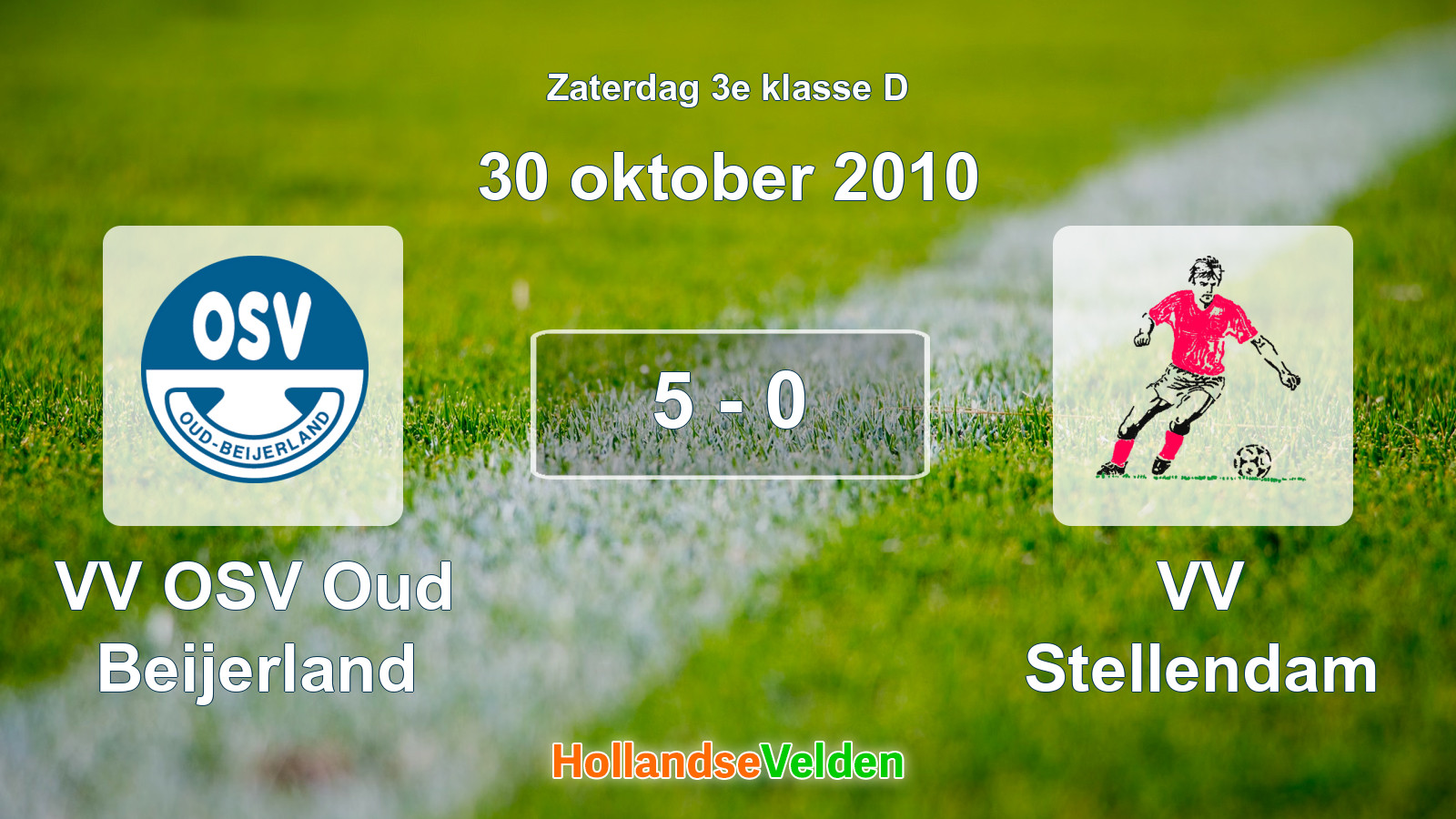 Gespeelde wedstrijd: VV OSV Oud Beijerland - VV Stellendam 5 - 0 (30 oktober 2010)