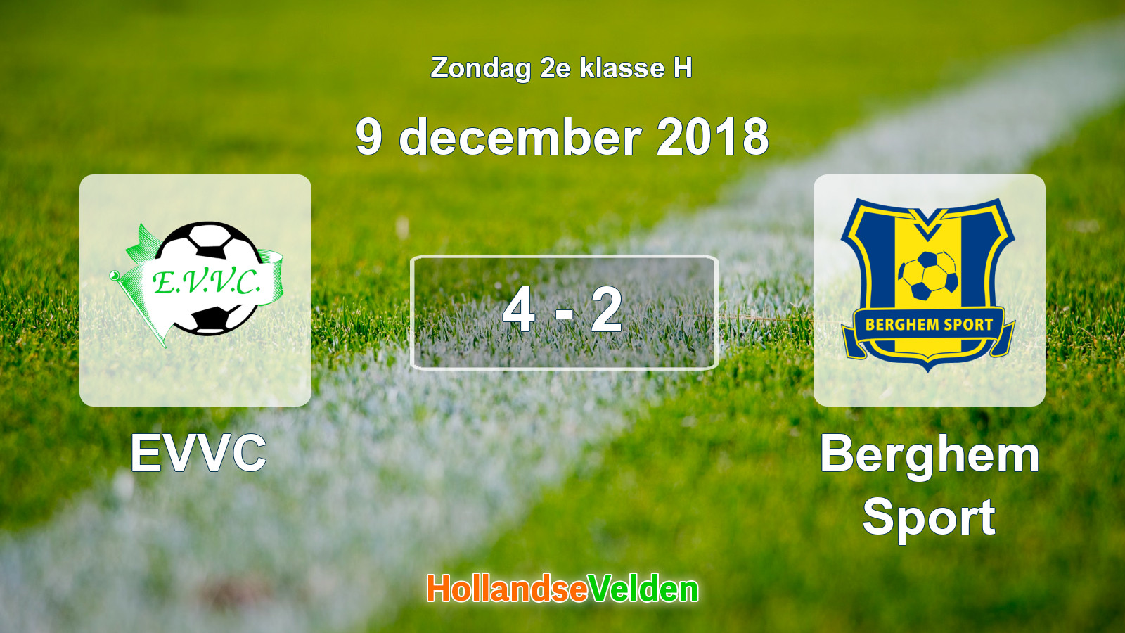 Gespeelde wedstrijd: EVVC - Berghem Sport 4 - 2 (9 december 2018)