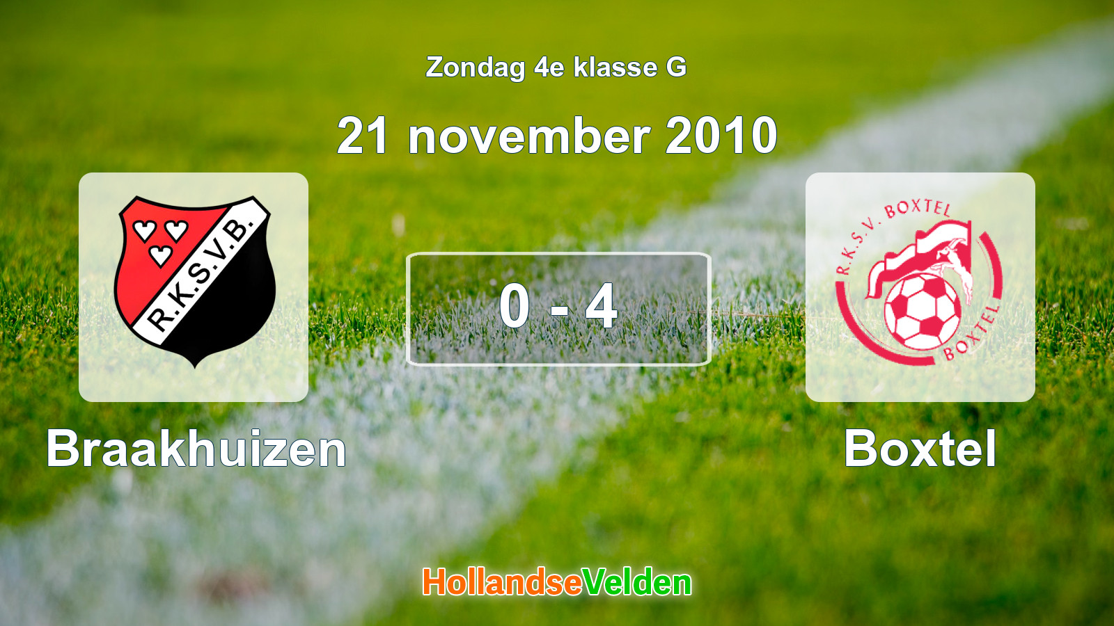 Gespeelde wedstrijd: Braakhuizen - Boxtel 0 - 4 (21 november 2010)