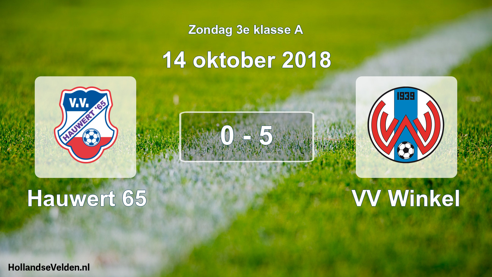 Gespeelde wedstrijd: Hauwert 65 - VV Winkel 0 - 5 (14 oktober 2018)