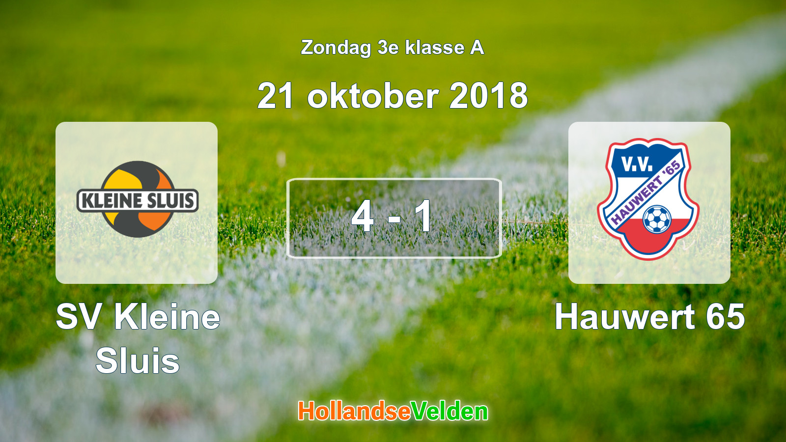 Gespeelde wedstrijd: SV Kleine Sluis - Hauwert 65 4 - 1 (21 oktober 2018)