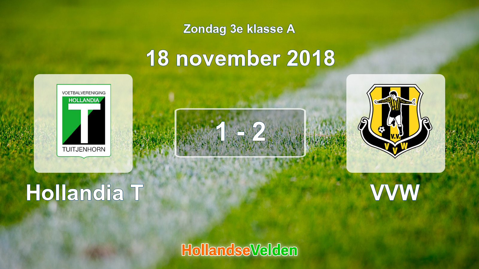 Gespeelde wedstrijd: Hollandia T - VVW 1 - 2 (18 november 2018)