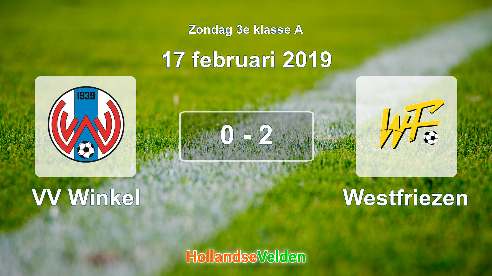 Gespeelde wedstrijd: VV Winkel - Westfriezen 0 - 2 (17 februari 2019)