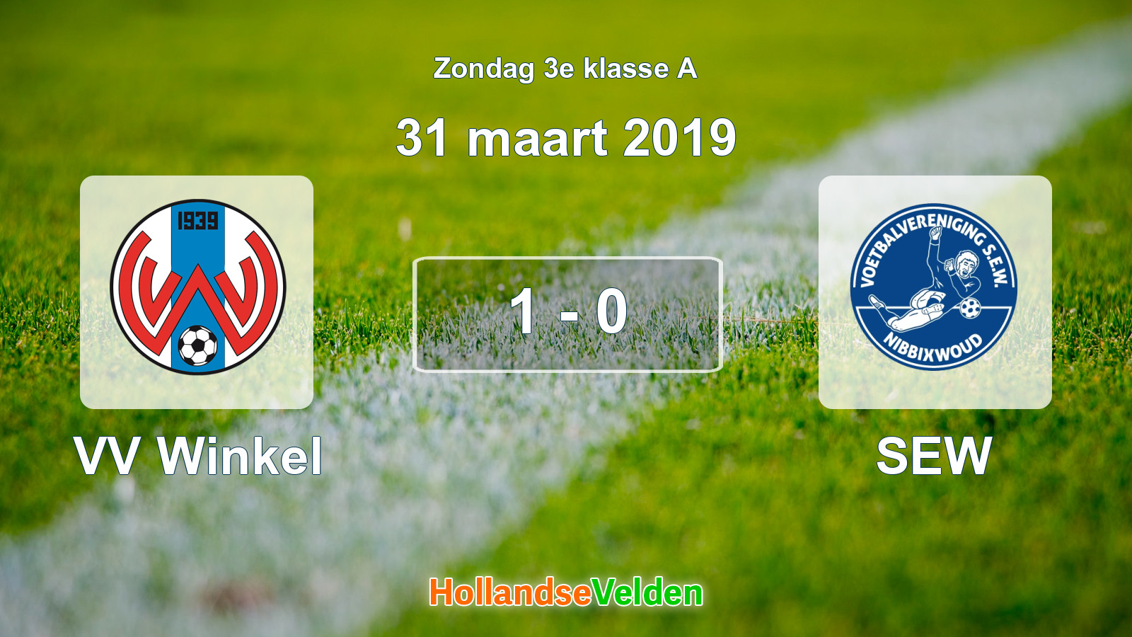 Gespeelde wedstrijd: VV Winkel - SEW 1 - 0 (31 maart 2019)