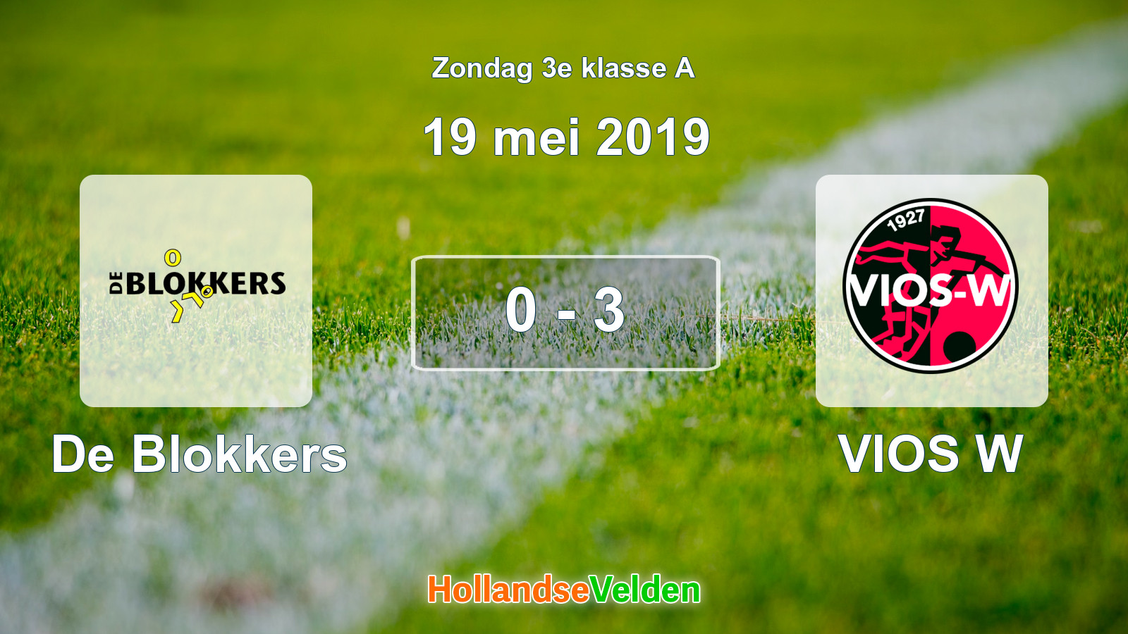 Gespeelde wedstrijd: De Blokkers - VIOS W 0 - 3 (19 mei 2019)