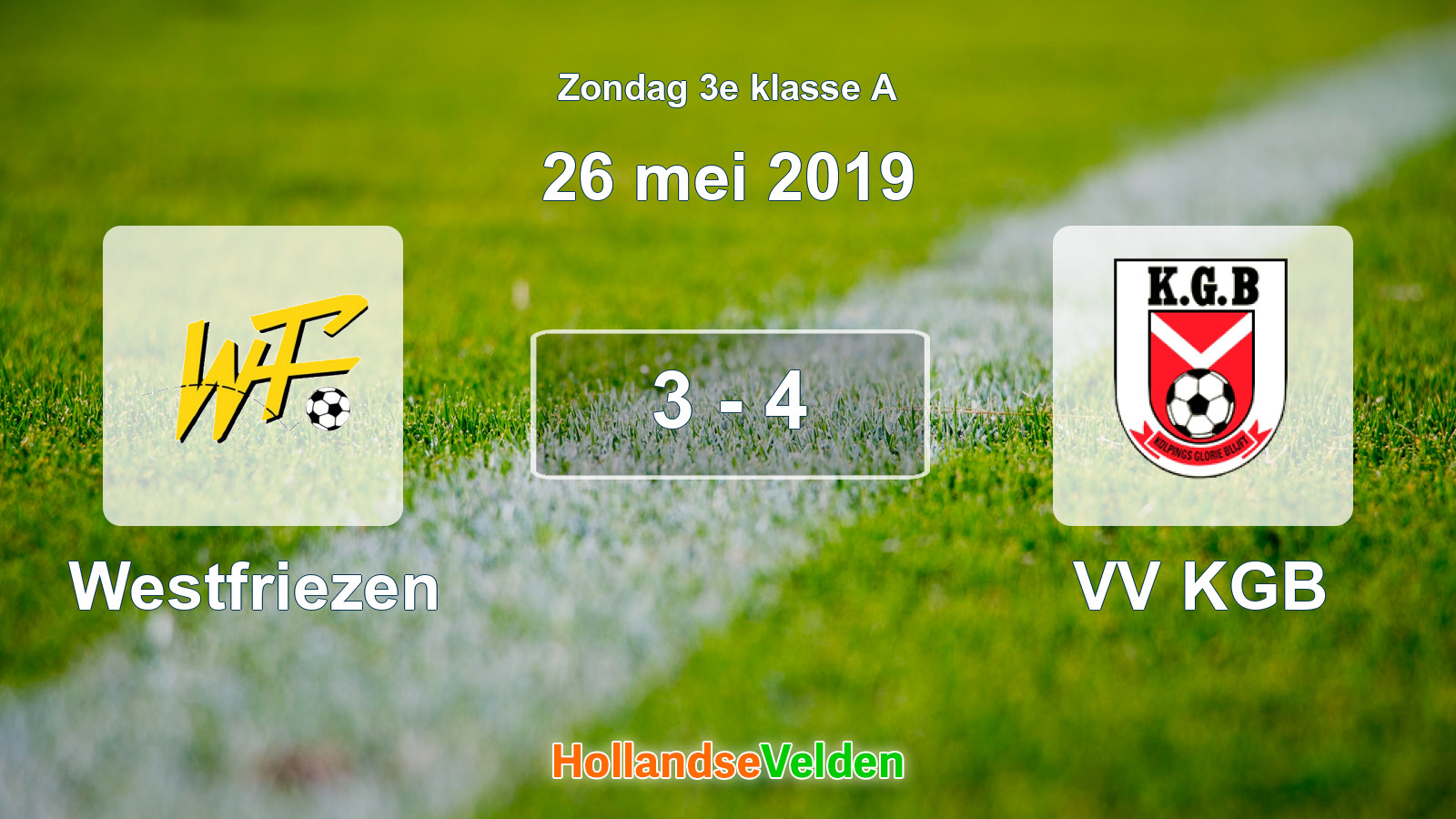 Gespeelde wedstrijd: Westfriezen - VV KGB 3 - 4 (26 mei 2019)