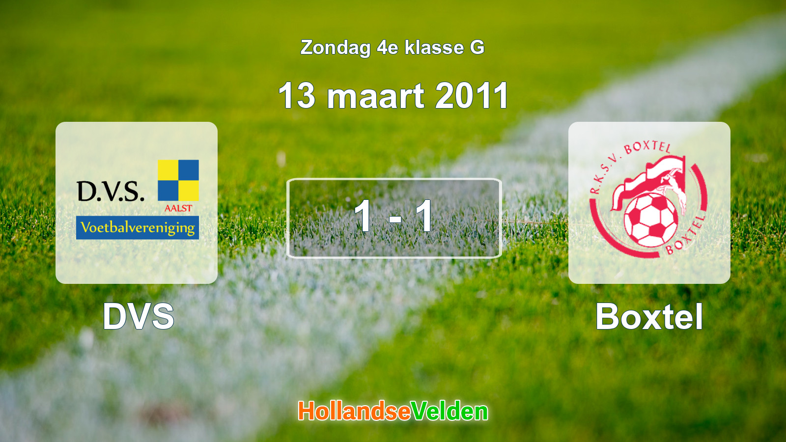 Gespeelde wedstrijd: DVS - Boxtel 1 - 1 (13 maart 2011)