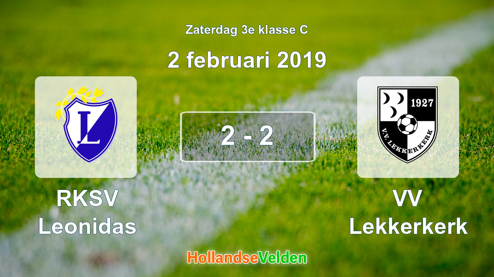 Gespeelde wedstrijd: RKSV Leonidas - VV Lekkerkerk 2 - 2 (2 februari 2019)