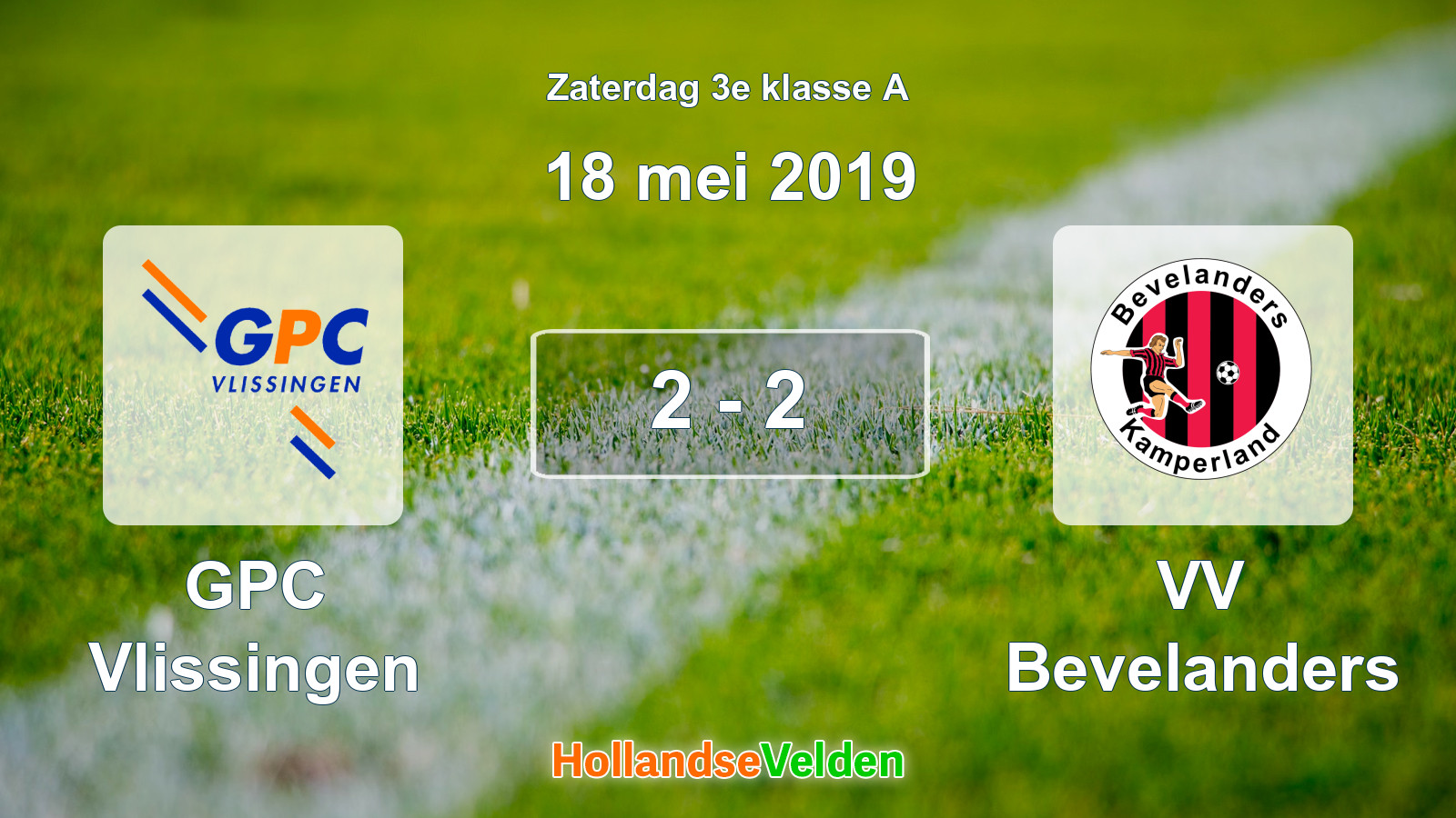 Gespeelde wedstrijd: GPC Vlissingen - VV Bevelanders 2 - 2 (18 mei 2019)
