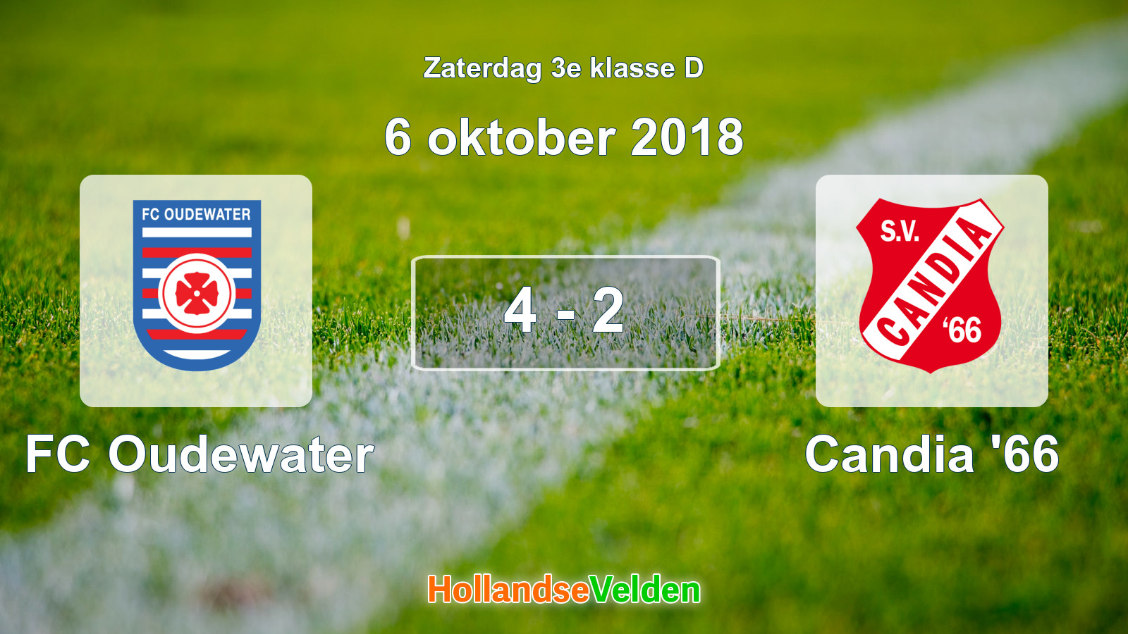 Gespeelde wedstrijd: FC Oudewater - Candia '66 4 - 2 (6 oktober 2018)