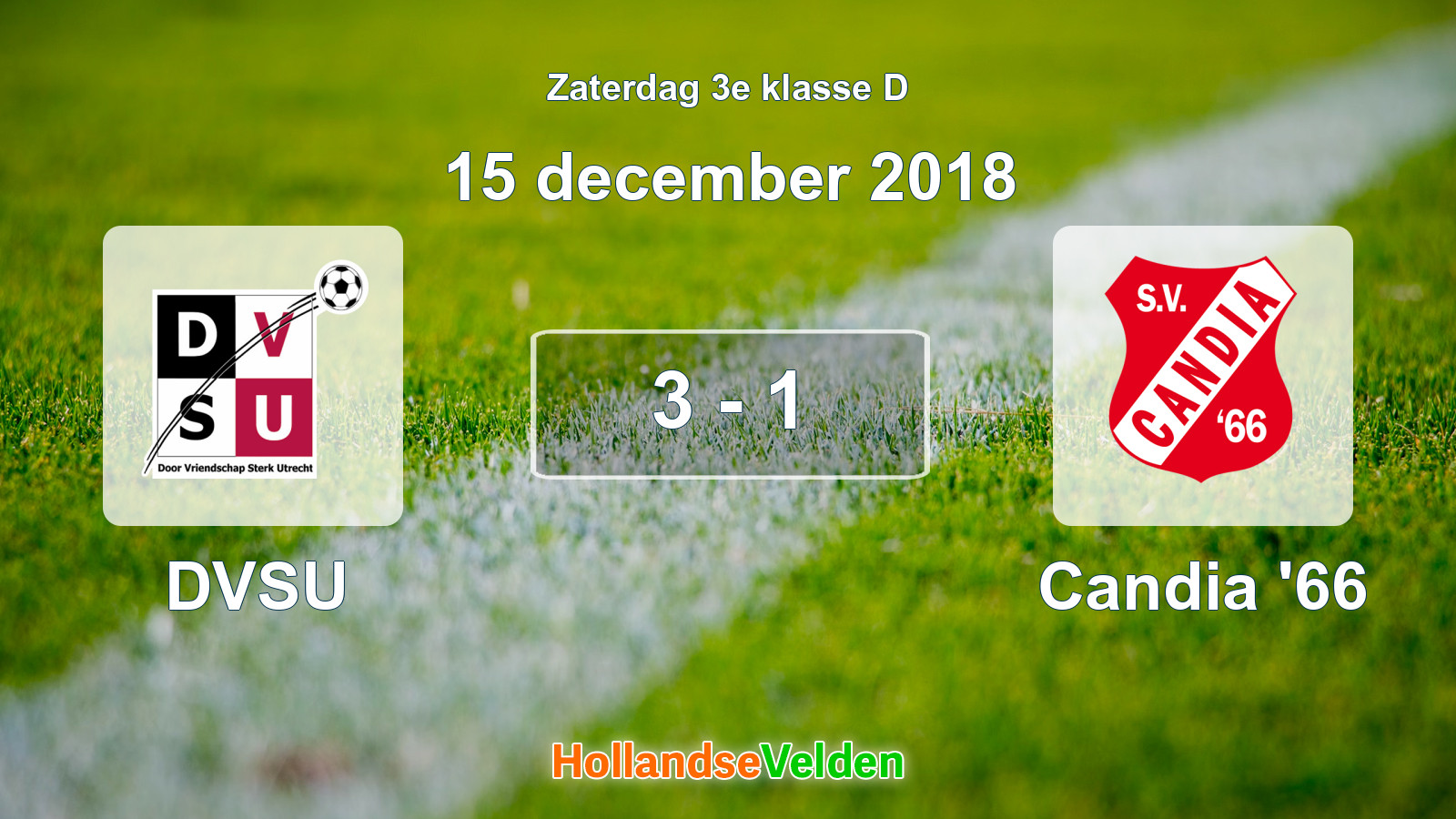 Gespeelde wedstrijd: DVSU - Candia '66 3 - 1 (15 december 2018)
