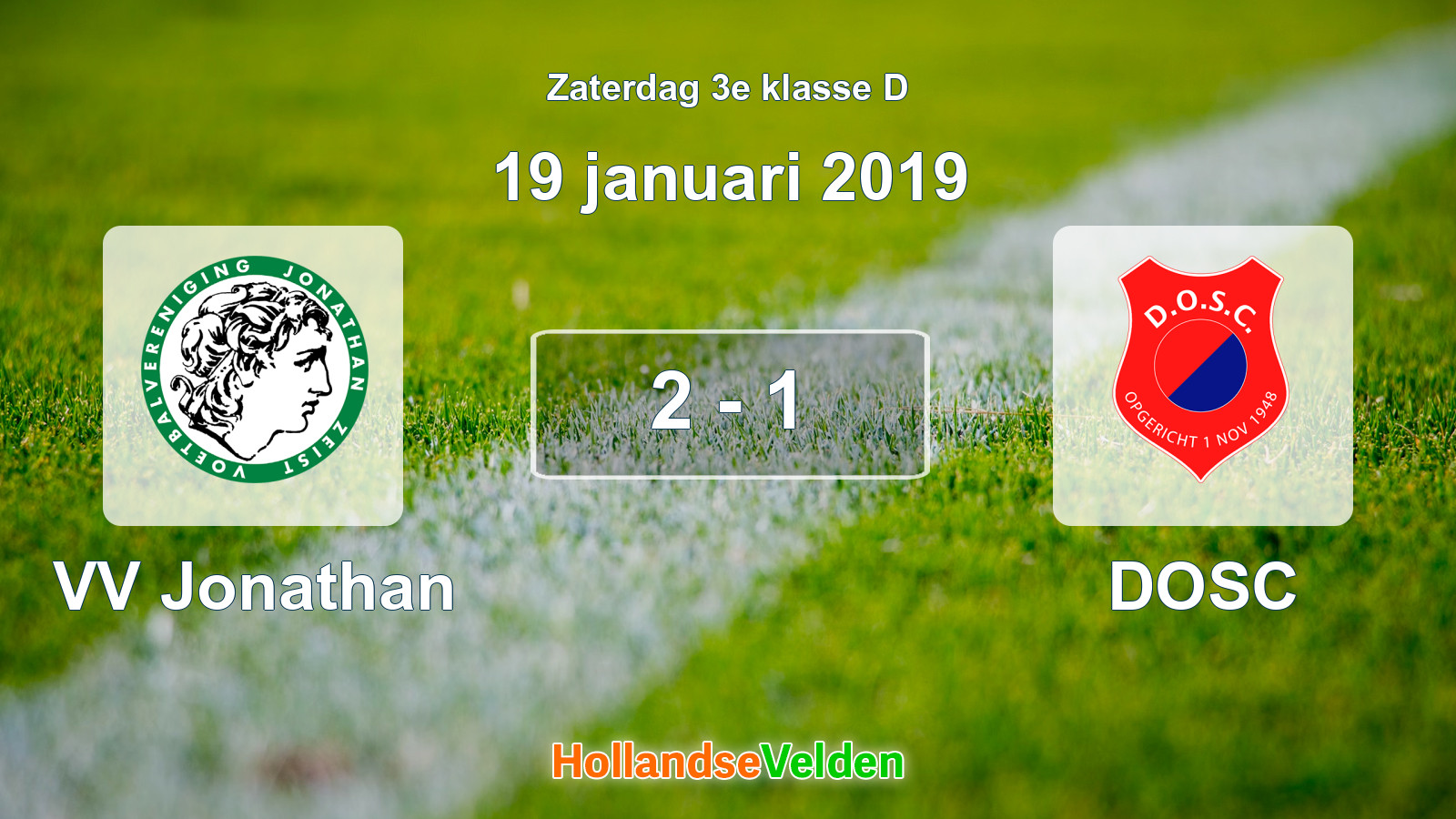 Gespeelde wedstrijd: VV Jonathan - DOSC 2 - 1 (19 januari 2019)
