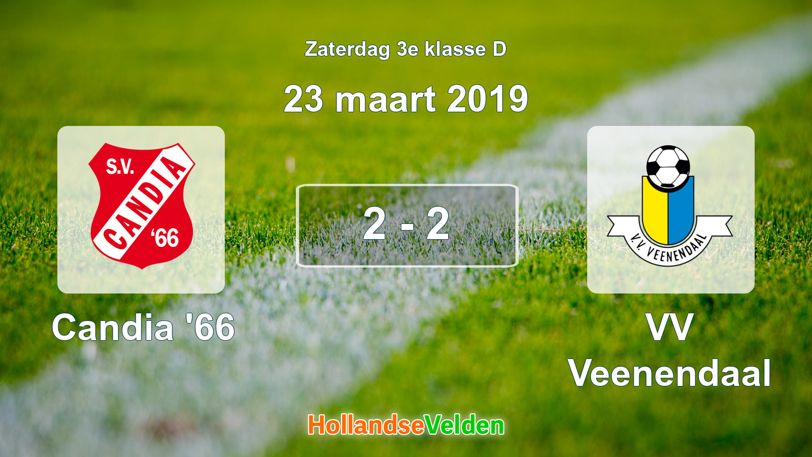 Gespeelde wedstrijd: Candia '66 - VV Veenendaal 2 - 2 (23 maart 2019)