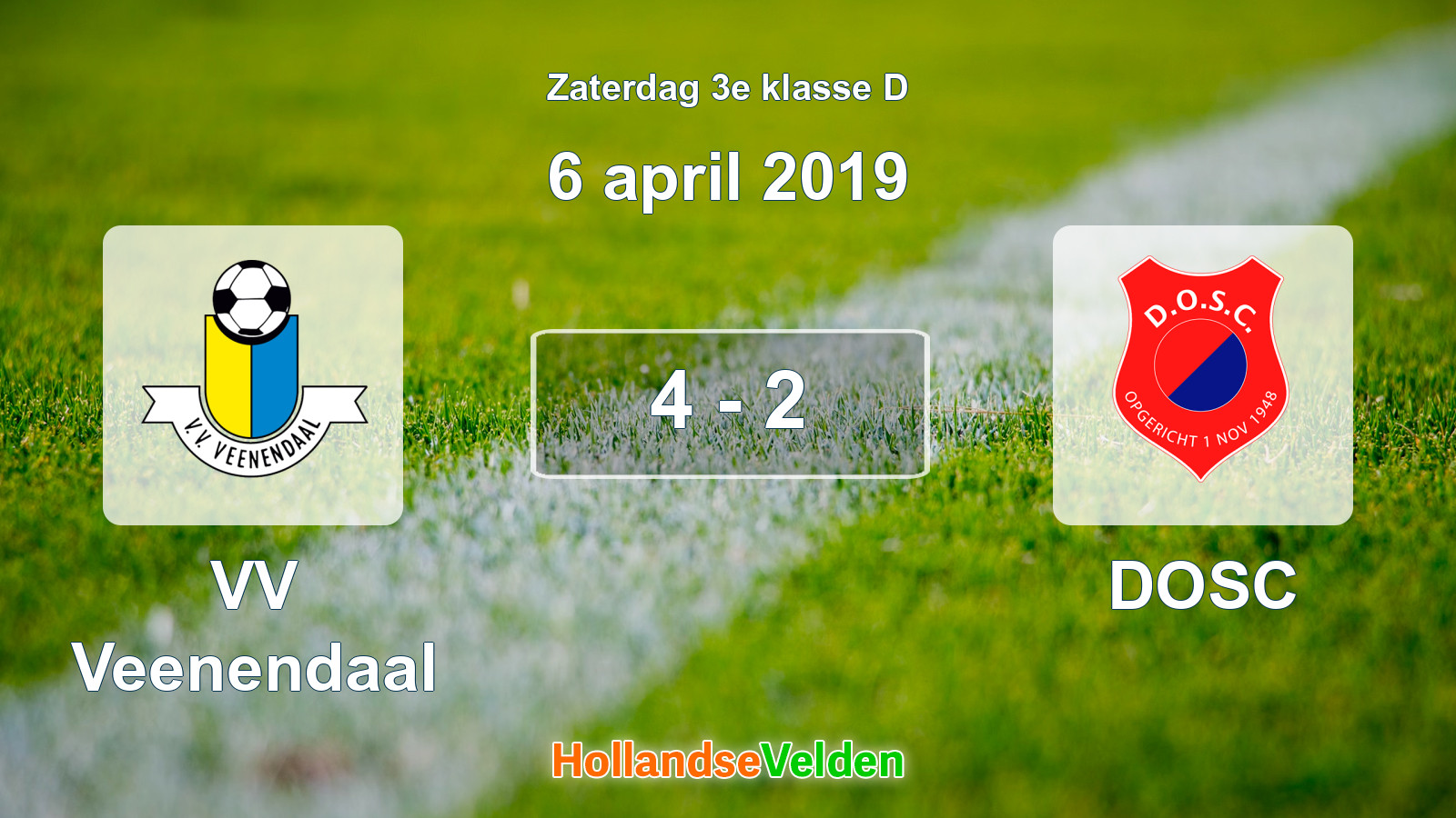 Gespeelde wedstrijd: VV Veenendaal - DOSC 4 - 2 (6 april 2019)