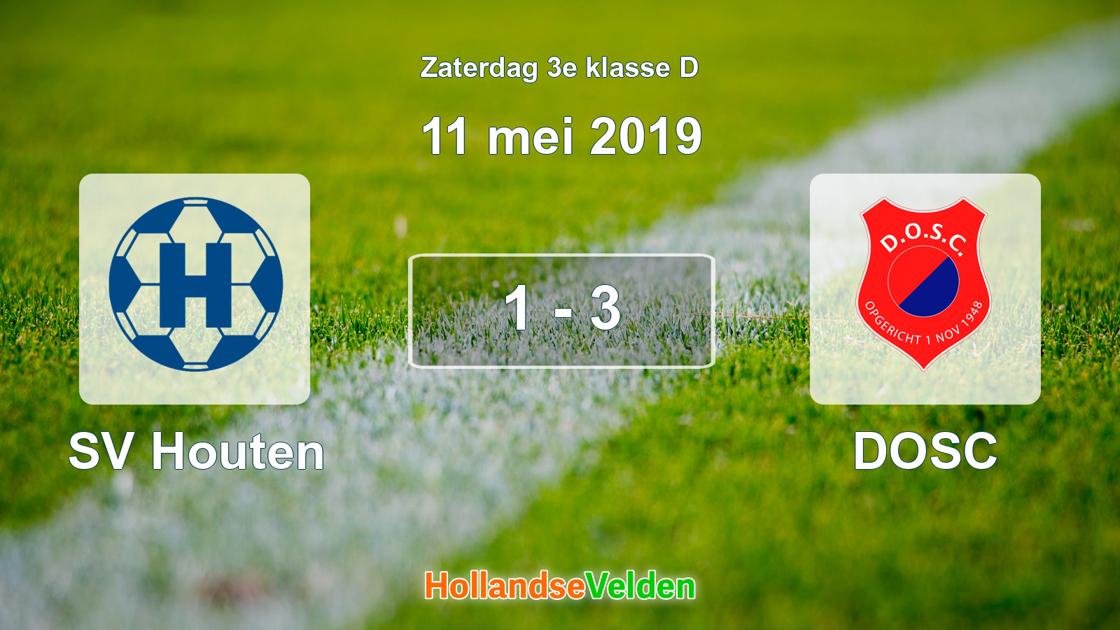 Gespeelde wedstrijd: SV Houten - DOSC 1 - 3 (11 mei 2019)