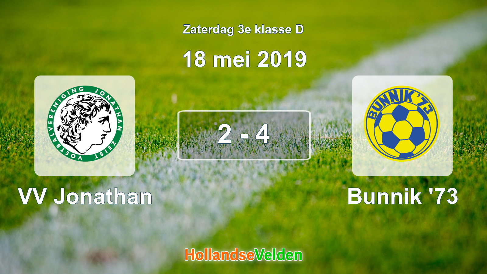 Gespeelde wedstrijd: VV Jonathan - Bunnik '73 2 - 4 (18 mei 2019)