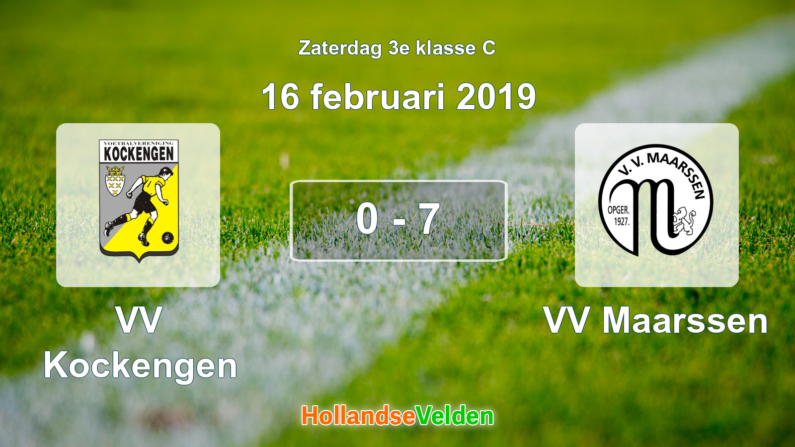 Gespeelde wedstrijd: VV Kockengen - VV Maarssen 0 - 7 (16 februari 2019)