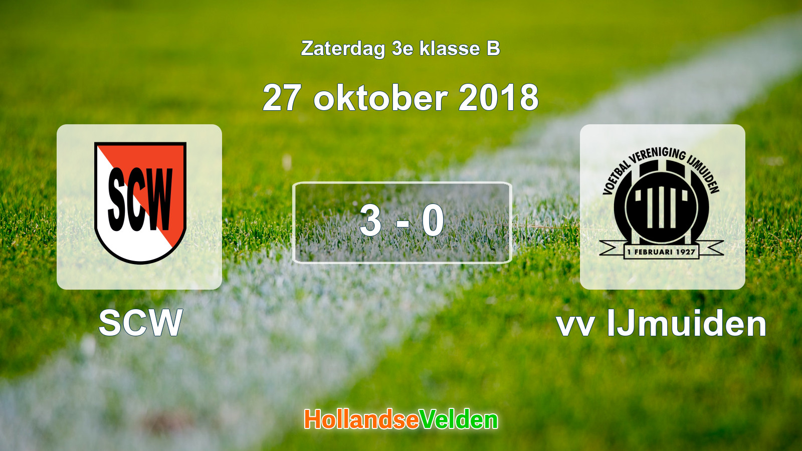 Gespeelde wedstrijd: SCW - vv IJmuiden 3 - 0 (27 oktober 2018)