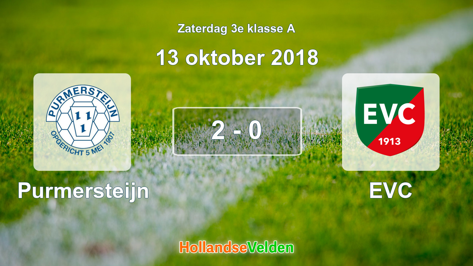 Gespeelde wedstrijd: Purmersteijn - EVC 2 - 0 (13 oktober 2018)
