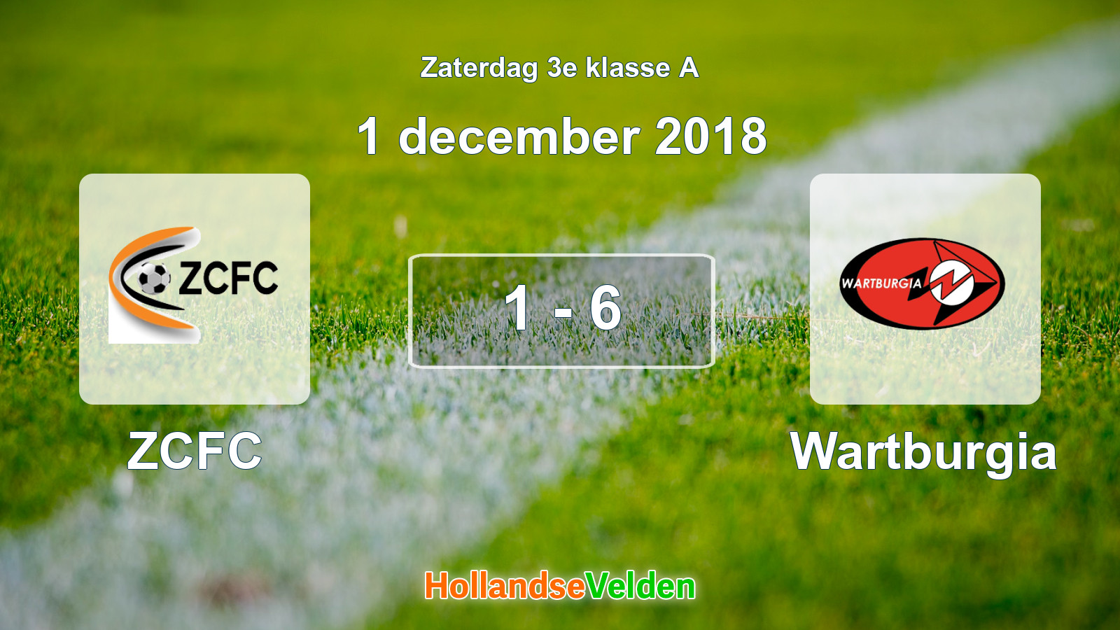 Gespeelde wedstrijd: ZCFC - Wartburgia 1 - 6 (1 december 2018)