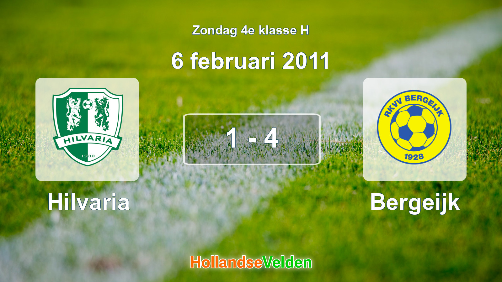 Gespeelde wedstrijd: Hilvaria - Bergeijk 1 - 4 (6 februari 2011)