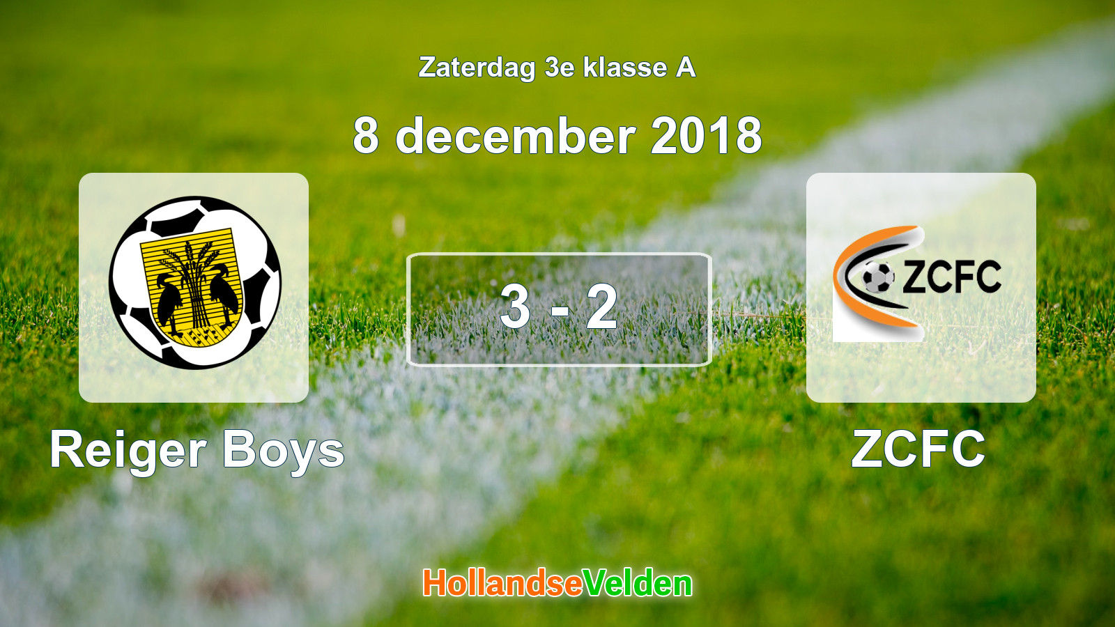 Gespeelde wedstrijd: Reiger Boys - ZCFC 3 - 2 (8 december 2018)