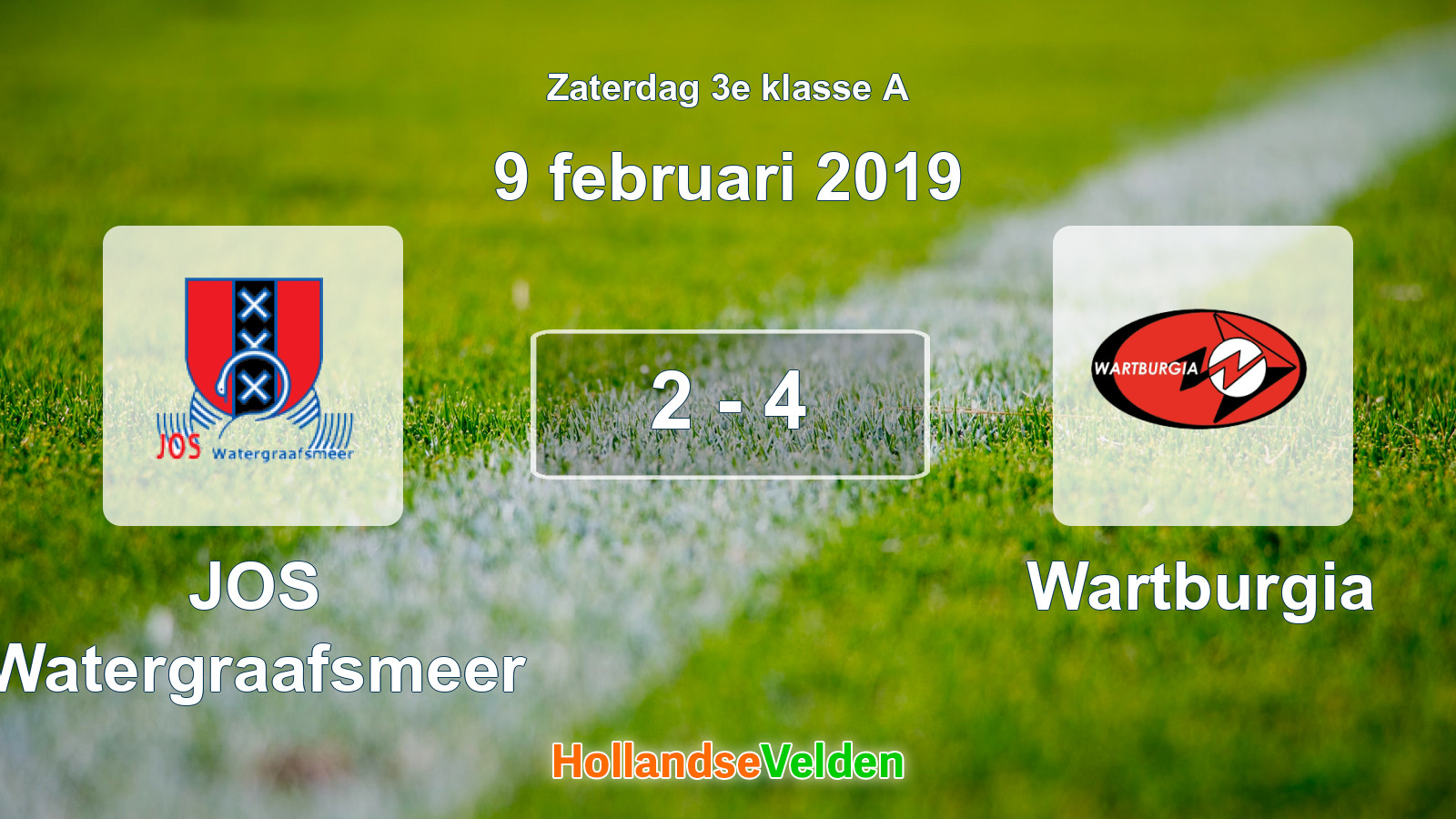 Gespeelde wedstrijd: JOS Watergraafsmeer - Wartburgia 2 - 4 (9 februari 2019)
