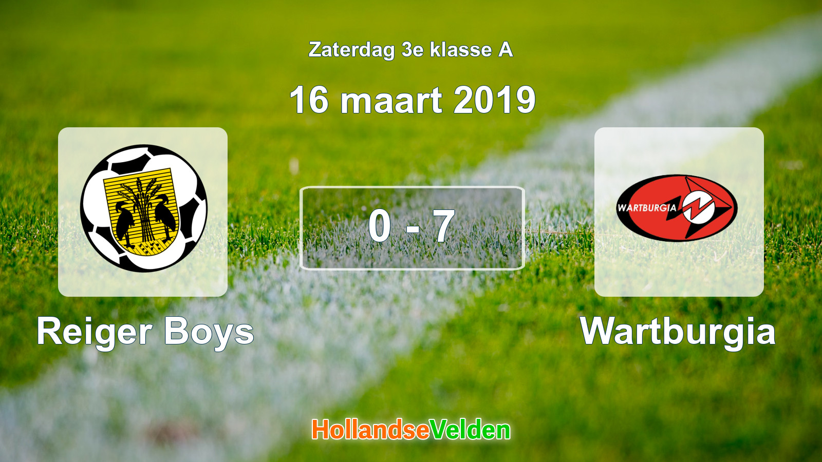 Gespeelde wedstrijd: Reiger Boys - Wartburgia 0 - 7 (16 maart 2019)