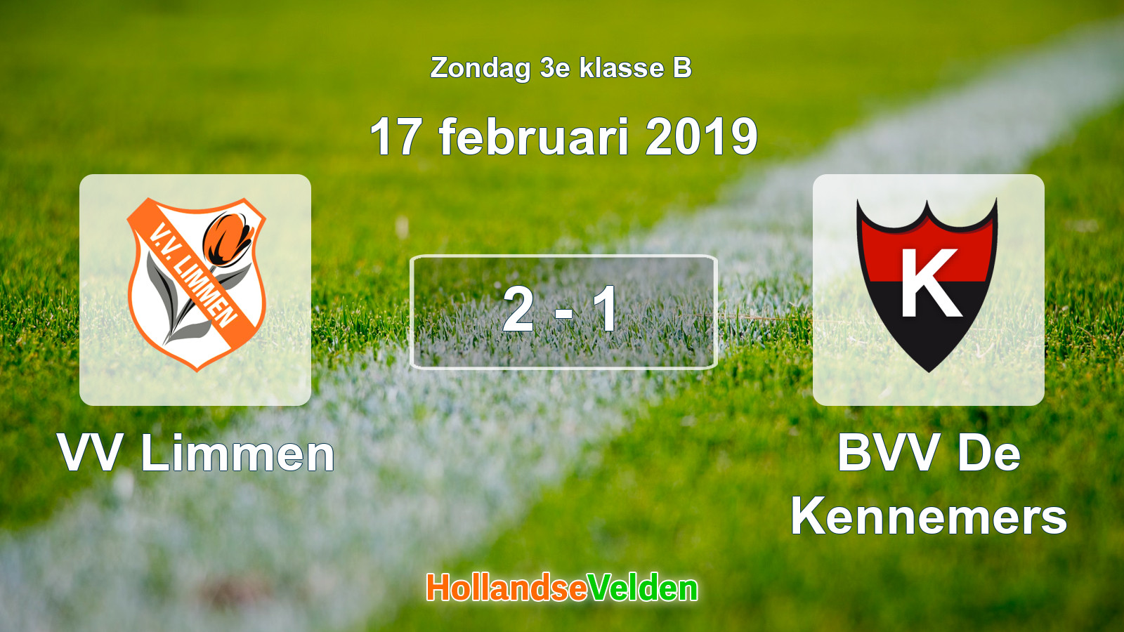 Gespeelde wedstrijd: VV Limmen - BVV De Kennemers 2 - 1 (17 februari 2019)