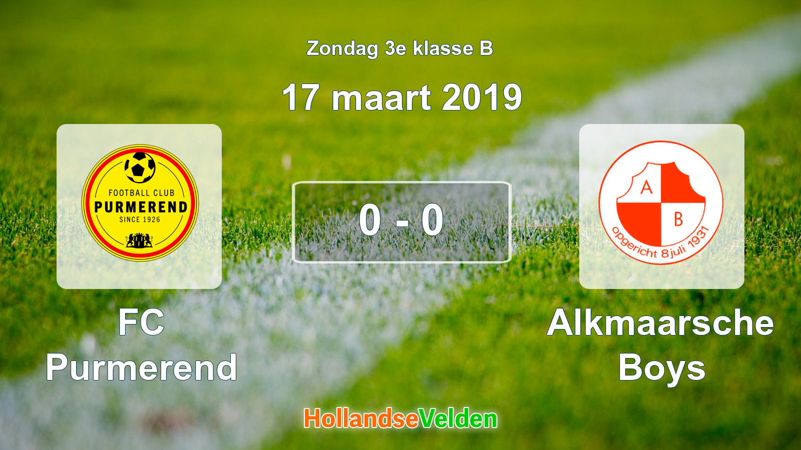 Gespeelde wedstrijd: FC Purmerend - Alkmaarsche Boys 0 - 0 (17 maart 2019)