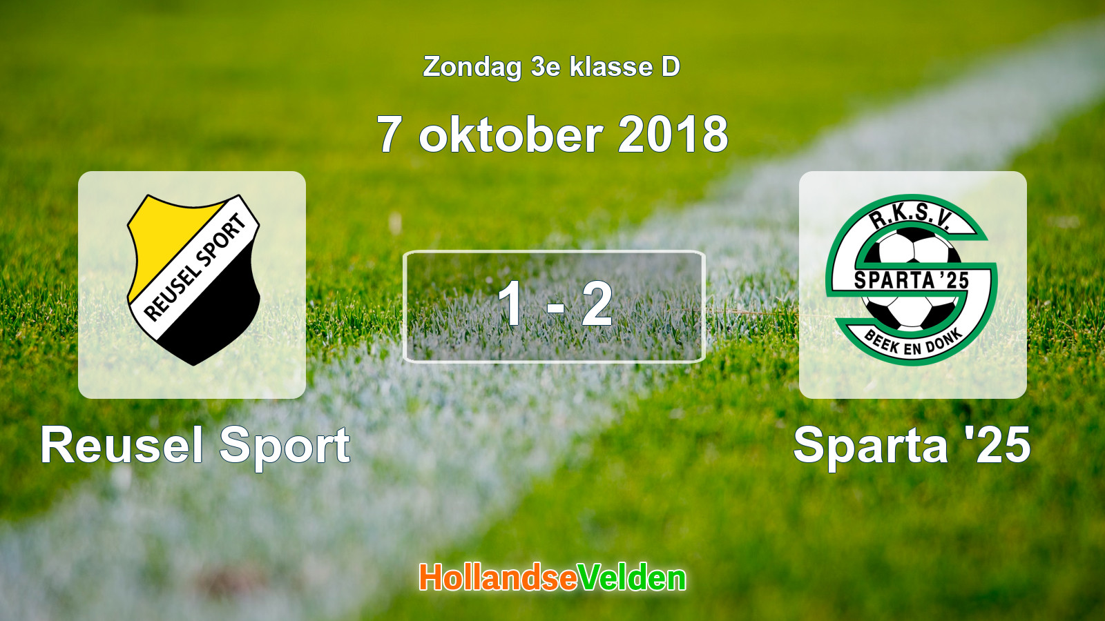 Gespeelde wedstrijd: Reusel Sport - Sparta '25 1 - 2 (7 oktober 2018)