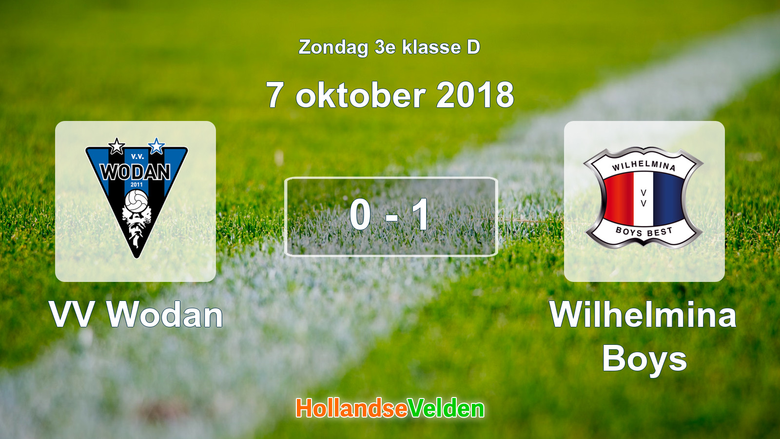 Gespeelde wedstrijd: VV Wodan - Wilhelmina Boys 0 - 1 (7 oktober 2018)