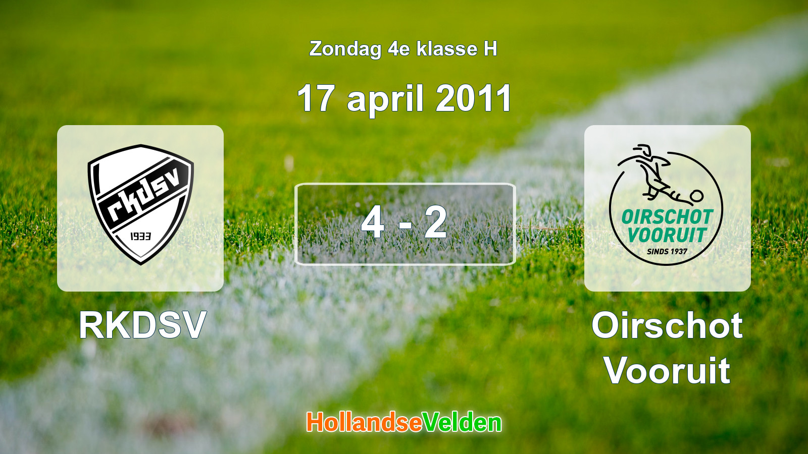 Gespeelde wedstrijd: RKDSV - Oirschot Vooruit 4 - 2 (17 april 2011)