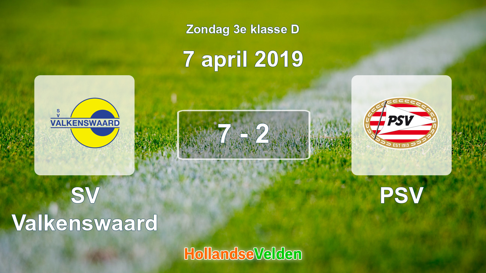 Gespeelde wedstrijd: SV Valkenswaard - PSV 7 - 2 (7 april 2019)