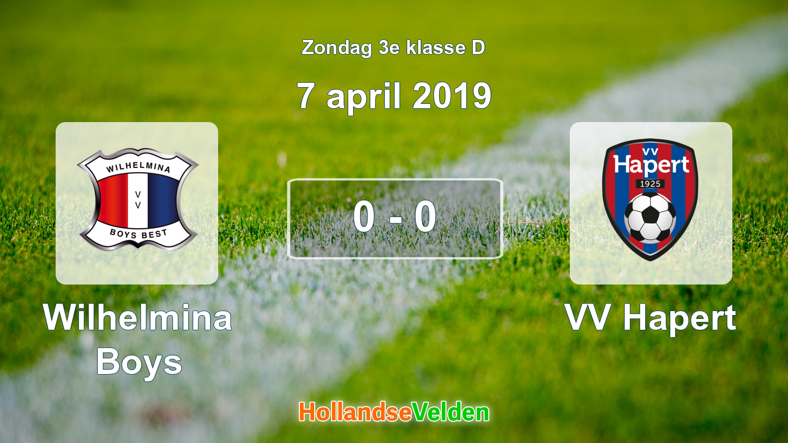 Gespeelde wedstrijd: Wilhelmina Boys - VV Hapert 0 - 0 (7 april 2019)