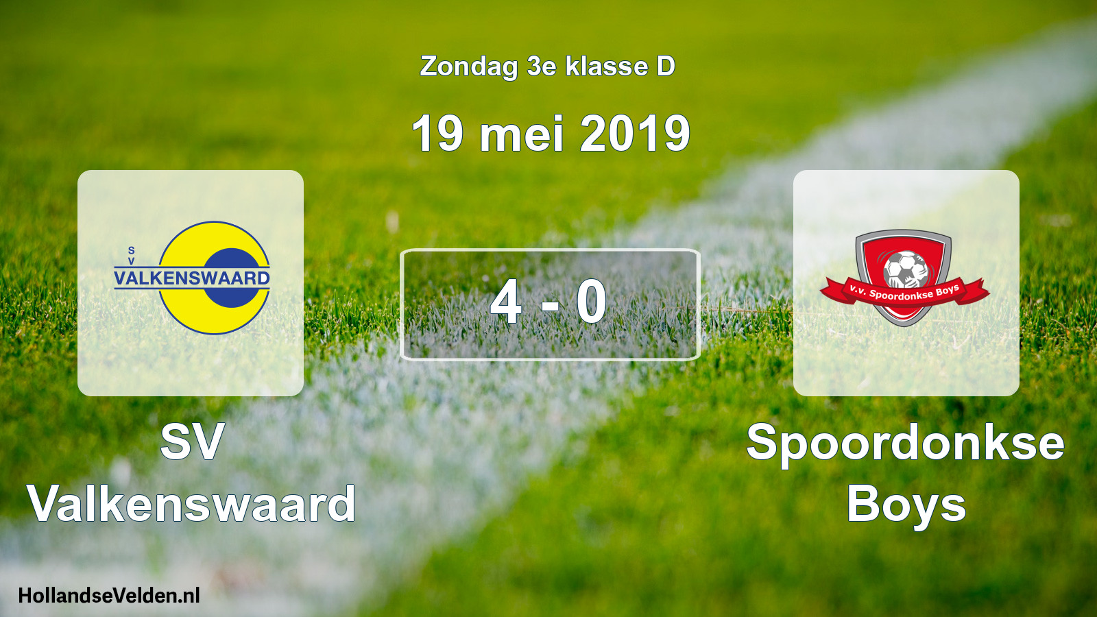 Gespeelde wedstrijd: SV Valkenswaard - Spoordonkse Boys 4 - 0 (19 mei 2019)