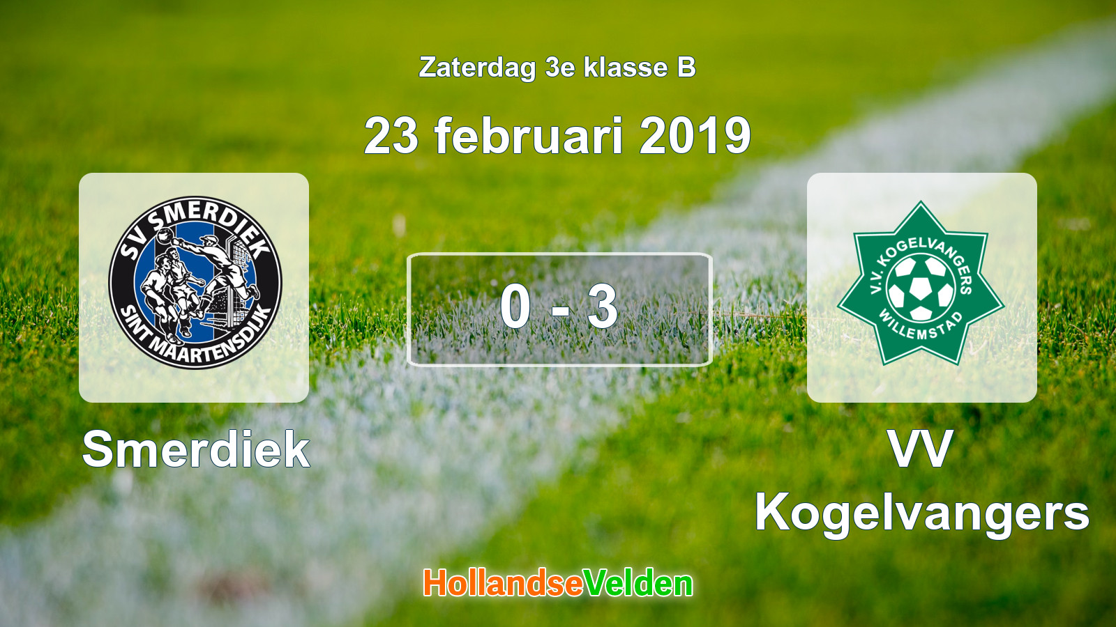 Gespeelde wedstrijd: Smerdiek - VV Kogelvangers 0 - 3 (23 februari 2019)