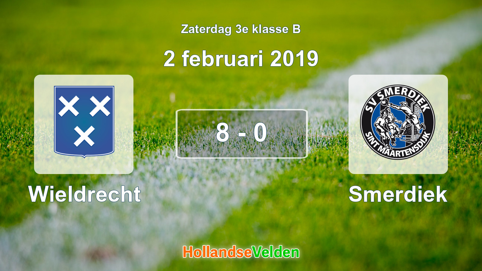 Gespeelde wedstrijd: Wieldrecht - Smerdiek 8 - 0 (2 februari 2019)